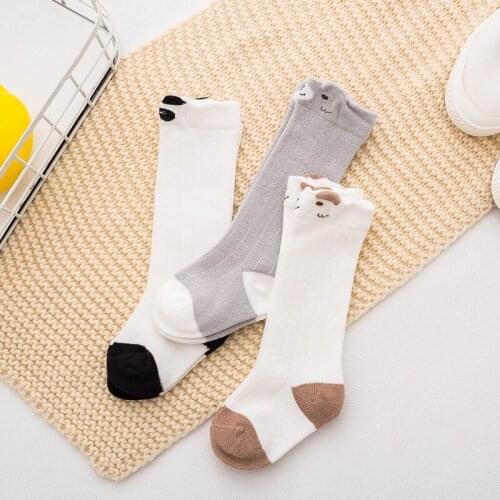 0-3T 3 Pair/set Baby Boy Girl Cotton Soft Anti-slip Socks Cute Children Cartoon Socks Leg Warmers