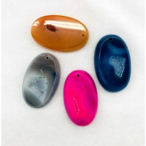 Wholesale Mixed Geode Chalcedony Agat e Slice Pendant,Mixed 10pcs/lot For Geode necklace,Approx 30-50mm