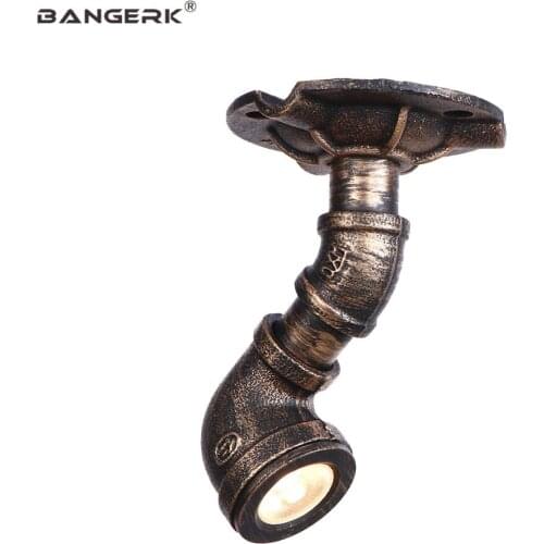 Retro Loft Rust Iron Ceiling Light LED Lights Industrial Water Pipe Ceiling Lamp Home Decor Indoor Lighting Lustres De Sala