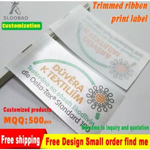Customized garment labels clothing labels/printed cotton label/Trademark manufacture woven &printed tags Free Shipping
