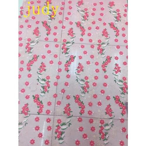 Stock 5yards/bag Rose red embroidery 3D laser flower spring and summer clothing cloth used in wedding dresses Free shipping