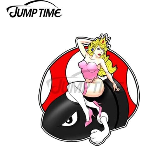 Jump Time 13 x 11.5cm For Sexy Pinup Princess Vintage Car Stickers Vinyl Material Decal Car Door Protector Waterproof for VAN RV