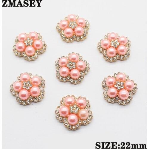 High-end 10pcs/set of flowers and pearl buttons, girl hair accessories, handmade accessories, wedding sewing decoration