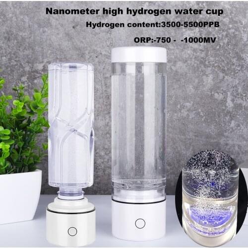 Rechargeable Nano Cup Alkaline Hydrogen Water Bottle Super Antioxidants Pure H2 Ventilator SPE/PEM Electrolysis Generator IHOOOH