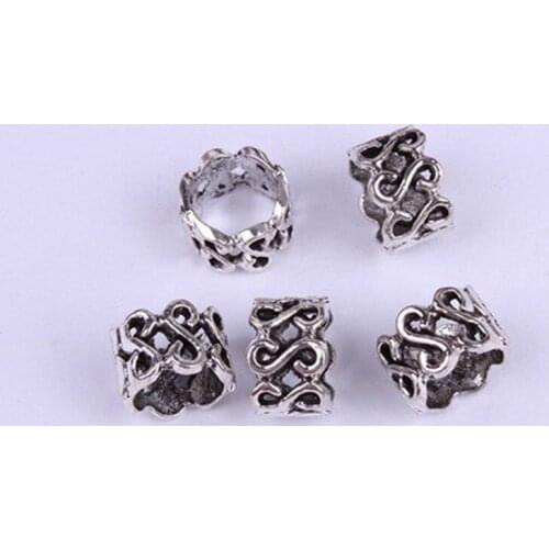 10pcs Hair Braid Cuff Clip Aluminium Alloy Dreadlock Beads Hair Rings Braid Tube Lock DIY Beading Jewelry Pendants Styling Tool