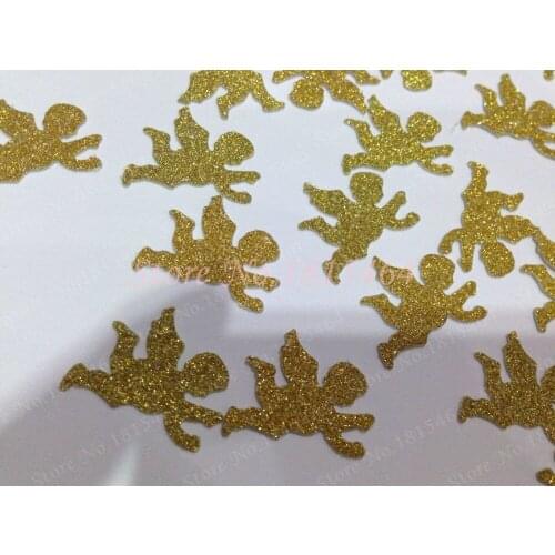 200pcs Glitter Mini Angel Confetti Wedding Party Confetti Table Scatteres Baby Shower Table Decorations Supplies