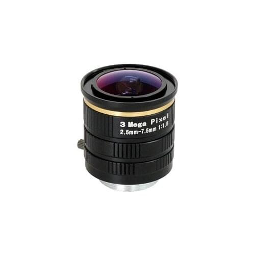 3.0Mega Pixel CS-Mount 2.5-7.5mm 1/3'' Format FA/ Machine Vision vari-focal length lenses F1.8 manual Iris CCTV lens