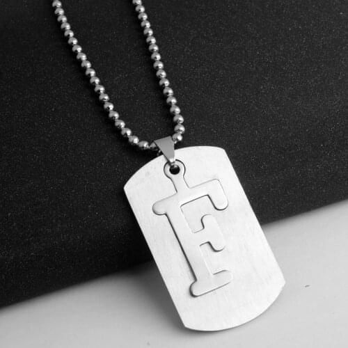30pcs Family name gift Initial Letter F monogram alphabet Stainless steel alloy 26 English word sign pendant Necklace jewelry