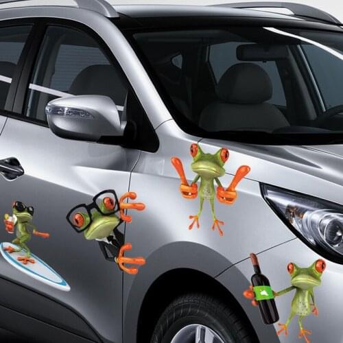 3D Stereo Frog Funny Car Stickers Creative Bathroom Toilet Stickers Refrigerator Stickers Cartoon Home Decoration Stickers