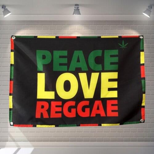 "RAGGAE REGGAE" Large music festival Party background decoration poster banner hanging painting cloth art 56X36 inches