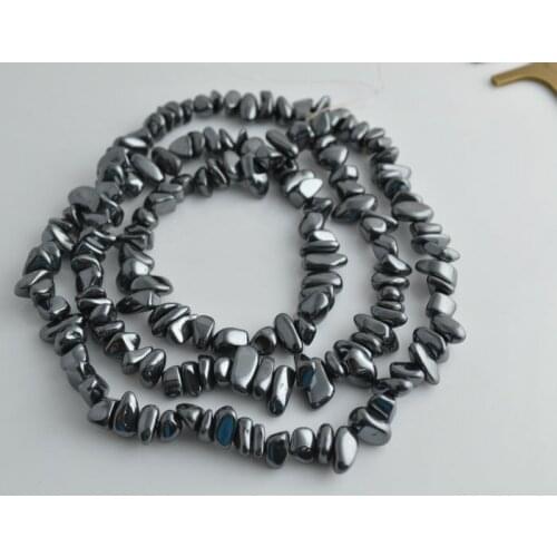 5strands High Quality 7~10mm 16'' Black Random Nugget Shape Strand Loose Beads For Jewelry Making Materials