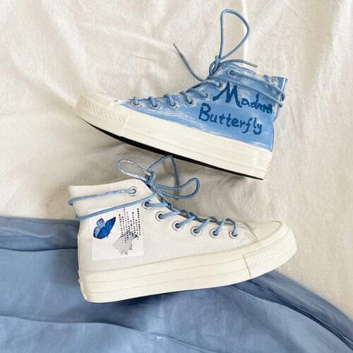 New Retro Canvas Shoes Flat Fashion Comfortable High Shoes Womens Fashion Vulcanized Shoes Woman Sneakers