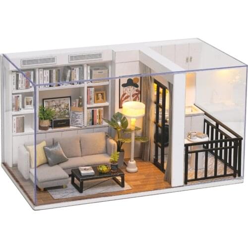 DIY Miniature 3D Toy Doll House Furniture Model Kit Wooden Dollhouse For Children Birthday Christmas Gift Casa Genki Life Small