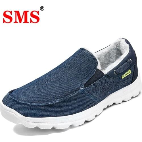 SMS New Mens Loafers Comfortable Sneakers Hiking Shoes Canvas Shoes Breathable Slip-On Cotton Shoes Moccasins Zapatillas Hombre