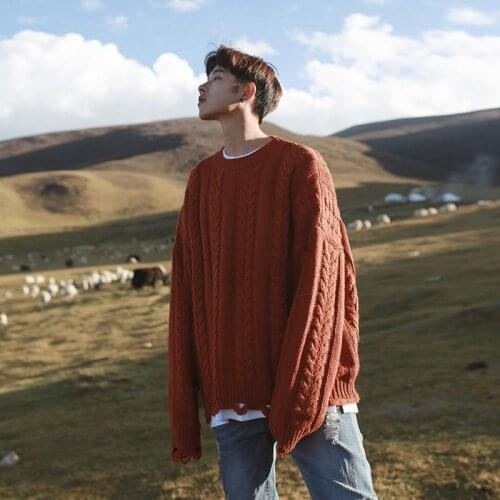 2021 Autumn Winter New Fashion Man Sweater Pure Color Pullovers Men Clothing Fashion Warm Sweaters Slim Mens Top Plus Size E56