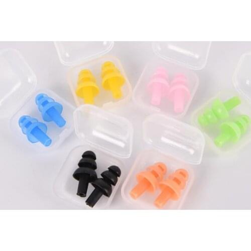 Soft Silicone Swimming Ear Plugs Diving Sound Noise Reduction Earplug With Box for Swim Sleep Snoring Swimming Accessories