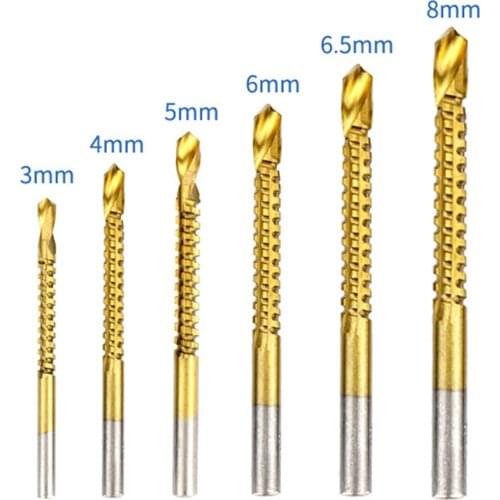 Drill Bit Set 6pcs/bag High Speed Stee Woodworking Tools Wood Punching Slotting Sets Of Hand Tools Multi Function Metal Drills