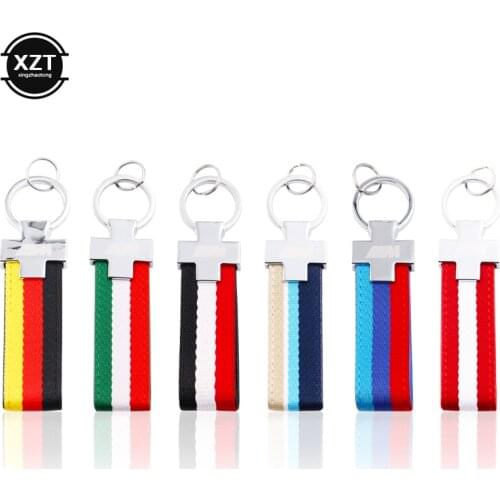 Nylon Leather belt Key Ring Keyring Keychain Germany Flag Key Chain For BMW M Tech M Sport 1 3 5 E36 E37 E46 E39 E53 E60 E90 X5