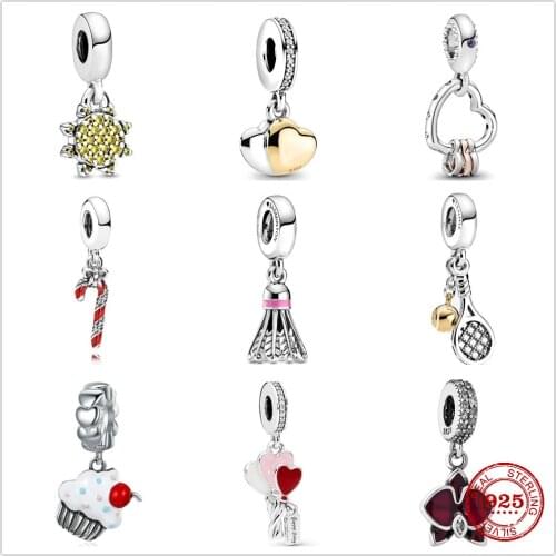 The new Duck Crutch Ice Cream fit the original Pandora Charm Silver 925 Bracelet with DIY Womens Jewelry