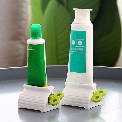 1Pc 4 Colors Home Plastic Toothpaste Tube Squeezer Easy Dispenser Rolling Holder Bathroom Supply Tooth Cleaning Accessories