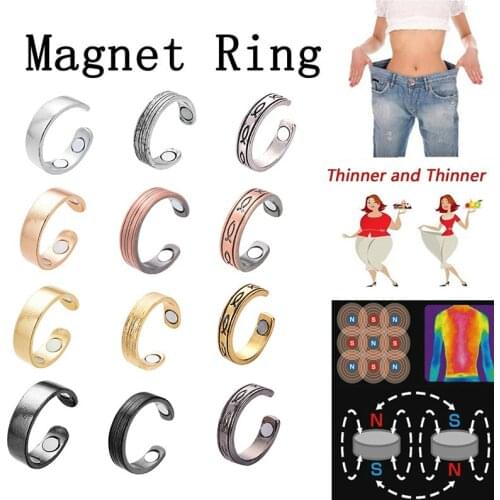 Unisex Magnetic Opening Adjustable Ring Magnetic Slimming Ring Weight Loss Care Fitness Lose Weight Fat Burning Fashion Ring