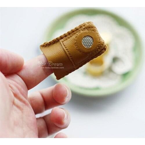 Handmade cloth DIY metal Thimble sheepskin thimble finger sets of protective sewing accessories sewing tools Thread Accessories