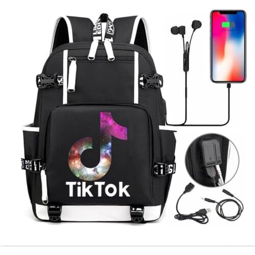 Tik Tok Backpack Student Usb Charging Children School Bag Breathable Big Capacity Waterproof Teenager Student Laptop Backpacks