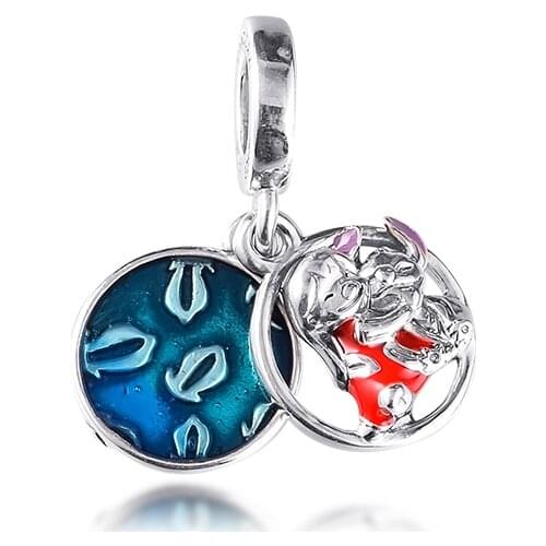 CKK Silver 925 Jewelry Lilo & Stitch Family Dangle Charm Fits Original Bracelets Sterling Beads