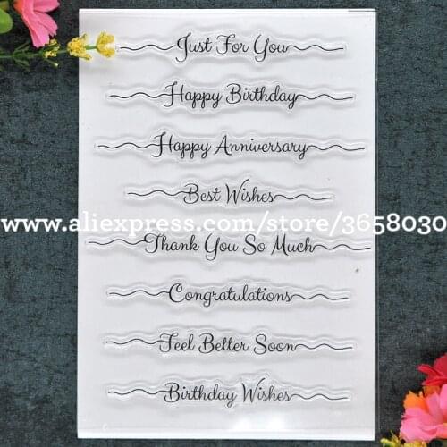 JUST For You Happy Birthday Anniversary Scrapbook DIY photo cards rubber stamp clear stamp transparent stamp 11x16cm 8101673