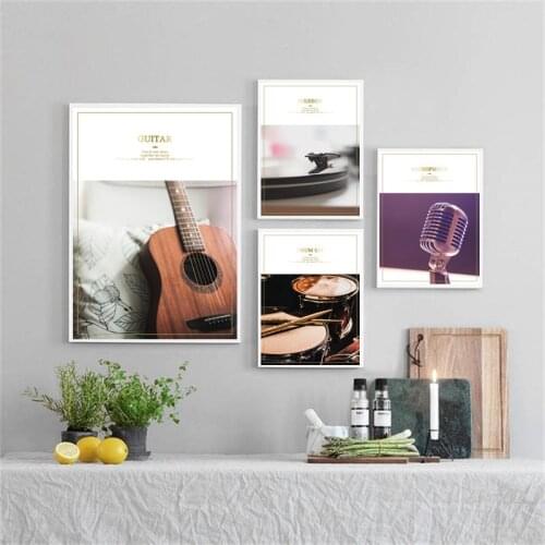 Modern Music Equipment Picture Home Decor Nordic Canvas Art Painting Wall Art Print Quote Letter Decor Painting for Living Room