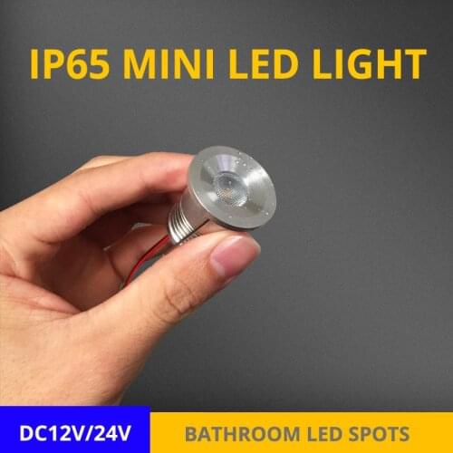 Mini led downlight 1W 3W 12V IP65 waterproof sauna shower room ceiling recessed light shopping mall showcase cabinet spot lamps