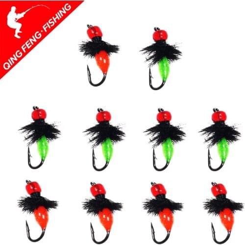 10/20pcs Fly fishing artificial ant bionic bait with fluorescent bait fly hook bionic bait fishing bait fishing tool