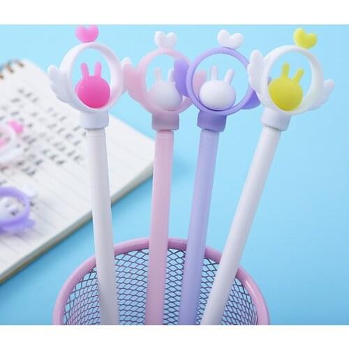 24Pc Pretty Funny Cute School Pens Fairy Girl Penspinning Cool Kawaii Writing Rollerball Ballpoint Stationery Black Blue Ink kit