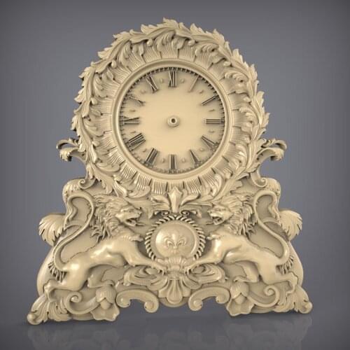3d model relief for cnc carving engraving in STL file format artcam aspire Clock _91