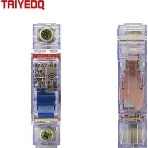 AC Air Switch Household DZ47-63 Small Circuit Breaker Switch 1P2P3P4P Power Cut Transparent Overload Protection
