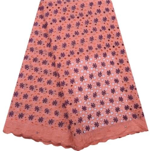 African Cotton Lace Fabric High Quality With Stones Swiss Voile Lace Cotton Lace Nigerian Dry Lace Fabric For Wedding Dress 1751