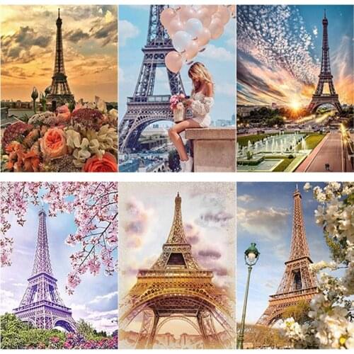 New DIY 5D Diamond Embroidery Scenery Diamond Painting Tower Landscape Cross Stitch Full Square Round Drill Home Decor Art Gift