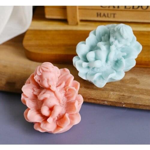 Angel Sleeping Baby Soap Molds Baby Aromatherapy Plaster Mould Candle Chocolate mold Handmade Soap Silicone Mold