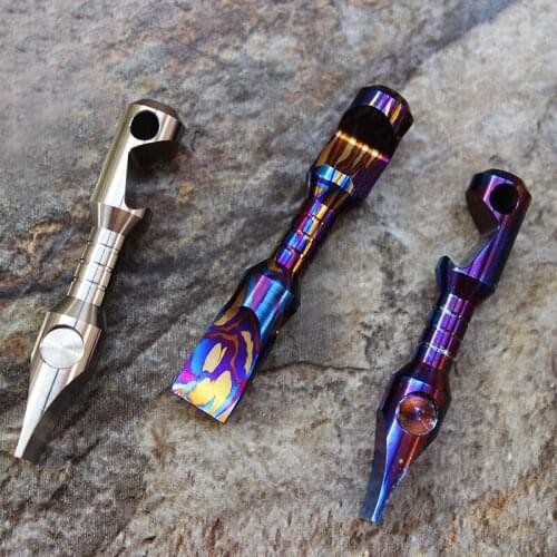High Quality Titanium Alloy Bottle Opener Keychain Buckle Screwdriver Titanium Damascus EDC Tool