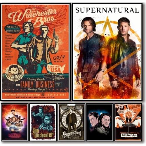 DIY 5D Diamond Painting Tv Show Supernatural Poster Diamond Mosaic Diamond Embroidery Picture Rhinestone Home Decor Gift