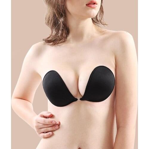 Women Push Up Non Slip Wireless Silicone Sticky Lingerie Invisible Strapless Wedding Underwear Backless Simple Sexy Female