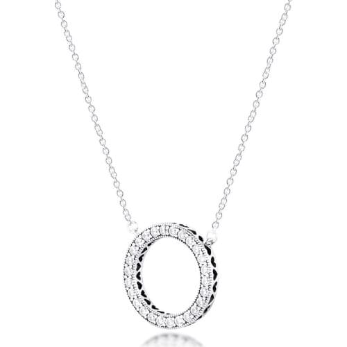 100% 925 Sterling-Silver-Jewelry Hearts of Signature Necklaces Free Shipping