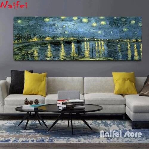 Van Gogh Famous Art 5d DIY Diamond Painting Starry Night Embroidery Landscape Art Decor Mosaic Wall Modern Living Room Mural