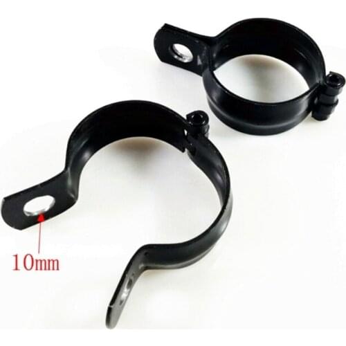 2pcs Spotlight Mount Brackets Stable Light Clamp Holders Replaceable Motorcycle Light Parts - Black / Silver R3MD