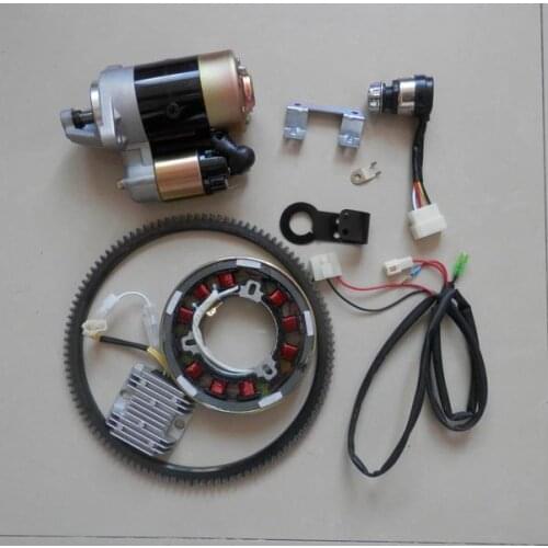 ELECTRIC START KIT CW DIRE. FITS YANMAR L70 296cc DIESEL STARTER MOTOR KEY SWITCH FLYWHEEL RING GEAR AVR MAGNETIC DRUM REFIT
