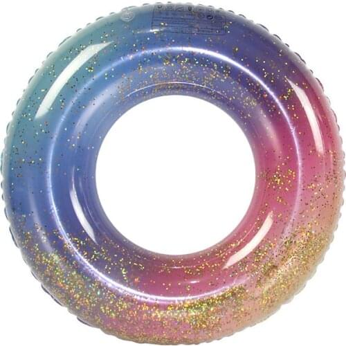 Ins Hot Sequined Glitter Beach Swim Circle Float Water Pool Party Inflatable Swimming Ring Baby Float Round Sequins Rings