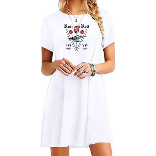 Fashion Summer Womens Dress 2021 New Ladies Printing Dresses Casual Comfortable T-Shirt Dress Loose Beach Dress for Women