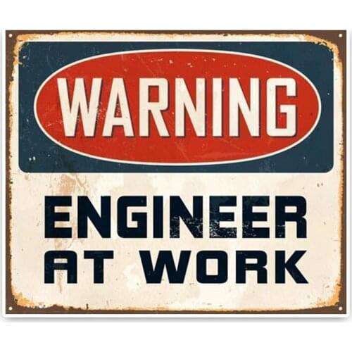 Retro warning sticker works in work, motorcycle decoration, bumper, high quality vinyl, scratch, waterproof, PVC sticker