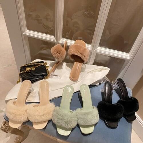Real mink shoes Female Slippers Women Weave Slides Sandal Ladies House Outdoor Beach Lady Shoes Woman Home Slippers Flip Flops