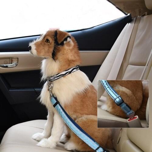 Lets Pet Nylon LED Dog Seat Belt Reflective Flashing Dog Out Car Seat Belt Thickened Safe and Retractable Pet Leash
